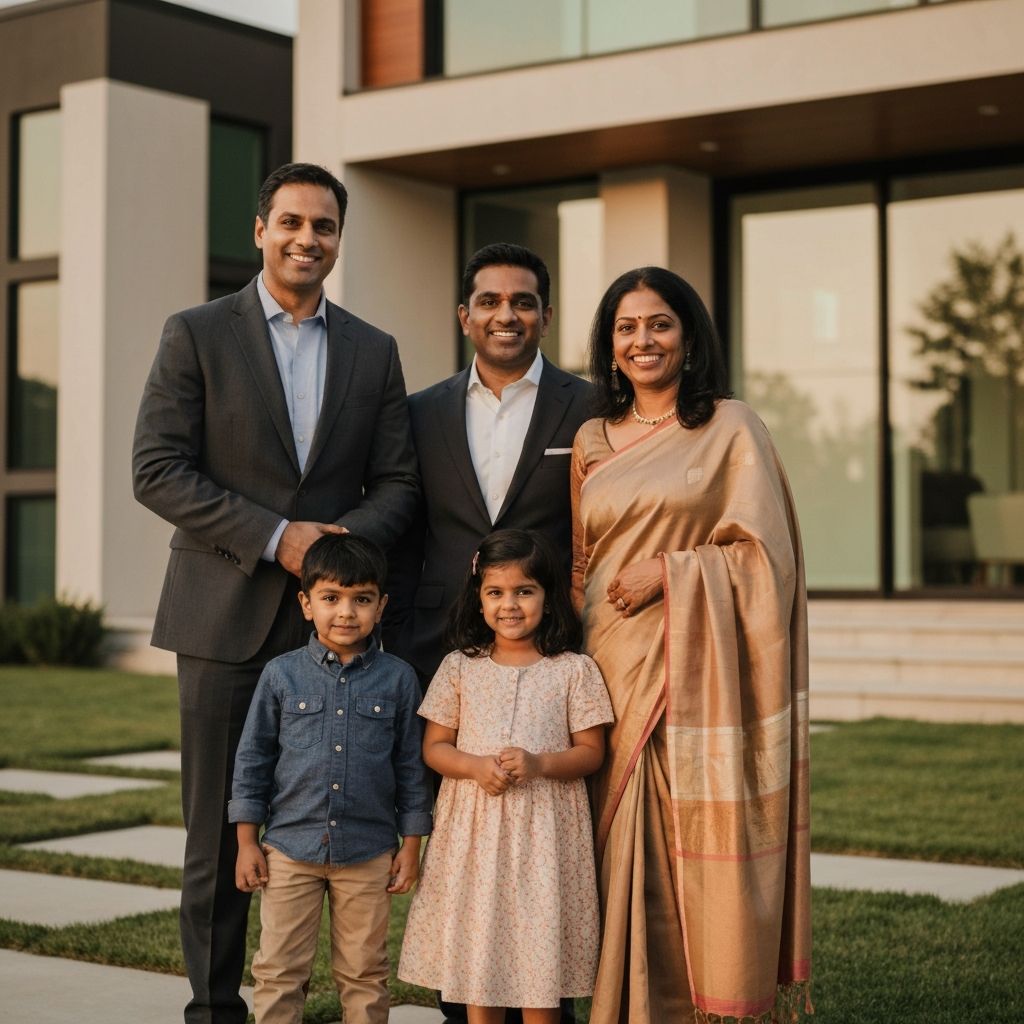 Happy family enjoying financial security with Chidananda Services